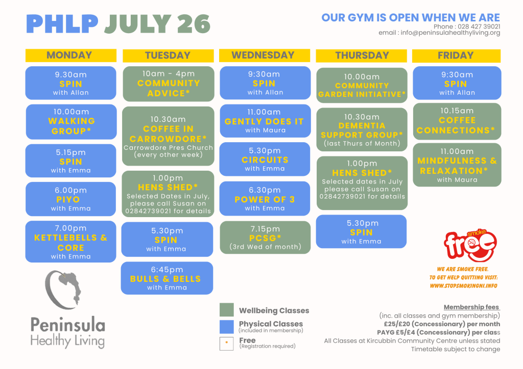 july timetable
